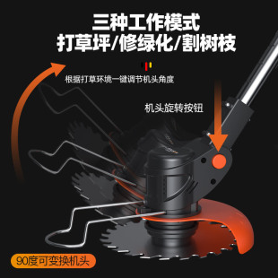割草神器 锂电割草机小型家用除草机手持电动打草机多功能V充电式