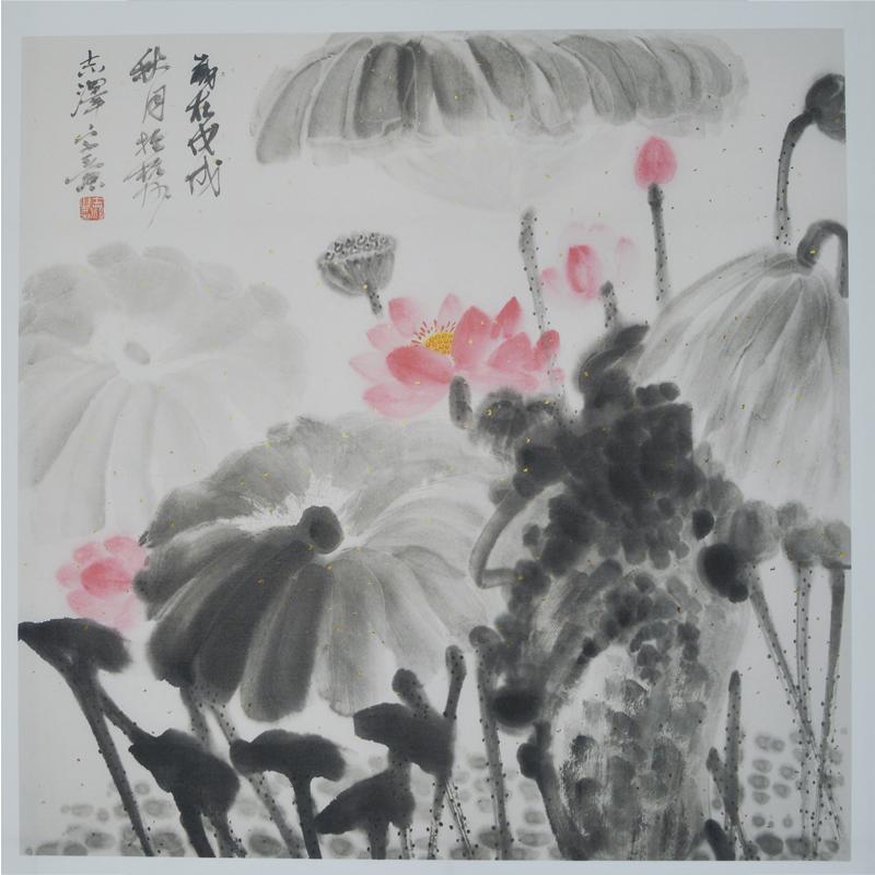定制包邮国画《清香扑面来》喷绘客厅办公室背景墙装饰画书房挂画图片