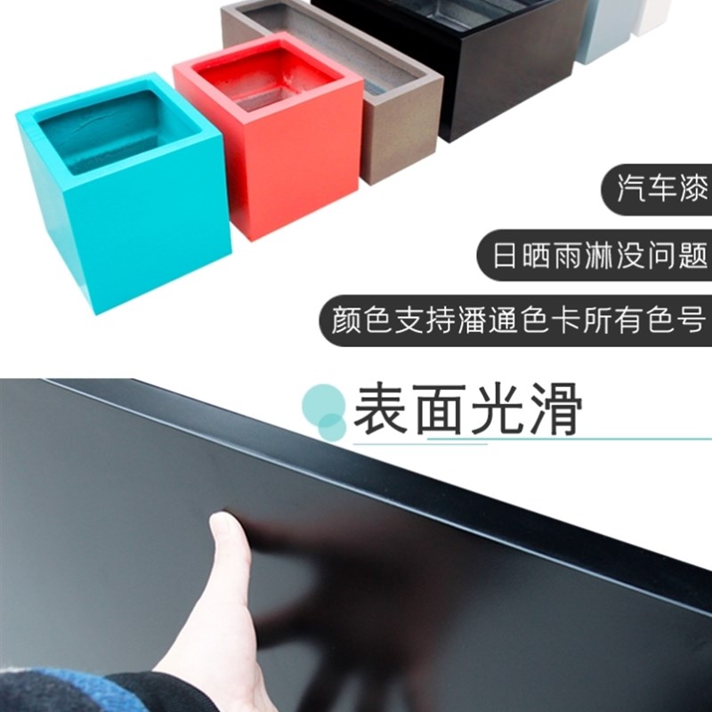 玻璃纤维方形白色组合花盆商场美陈装饰大花鉢户外公园广场景观花