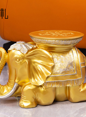 招财大象象乔迁新居礼品落地摆件客厅换鞋凳工艺礼品摆饰家居装饰