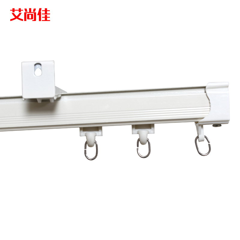铝合金窗帘轨道直轨弯轨纳米静音滑轨导轨滑道免打孔安装粘贴柜子