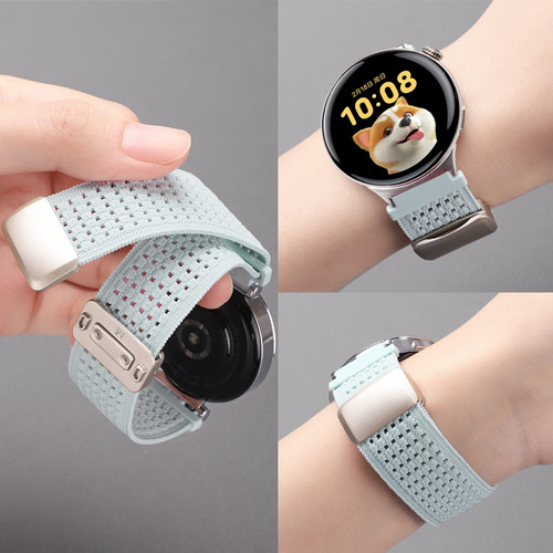 适用于vivowatch5/6表带vivo手表5/6透气编织磁吸腕带iQOOwatch5尼龙替换带智能运动WATCH6男女高级针织表链