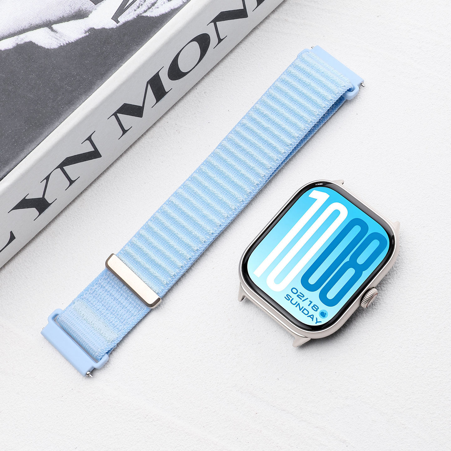 适用于vivowatchgt/gt2表带新款编织尼龙iQOOWATCHGT2透气腕带智能运动手表gt男女gt2时尚替换带表链配件通用 - 实物图