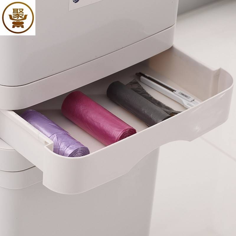 日式垃圾分类垃圾桶家用带内桶厨房带盖大号双层脚踩厨余干湿分离