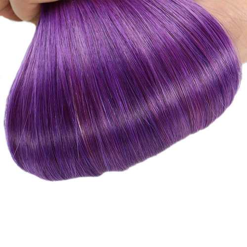 Wig #lila fishing line hair extension bundle loop hair real