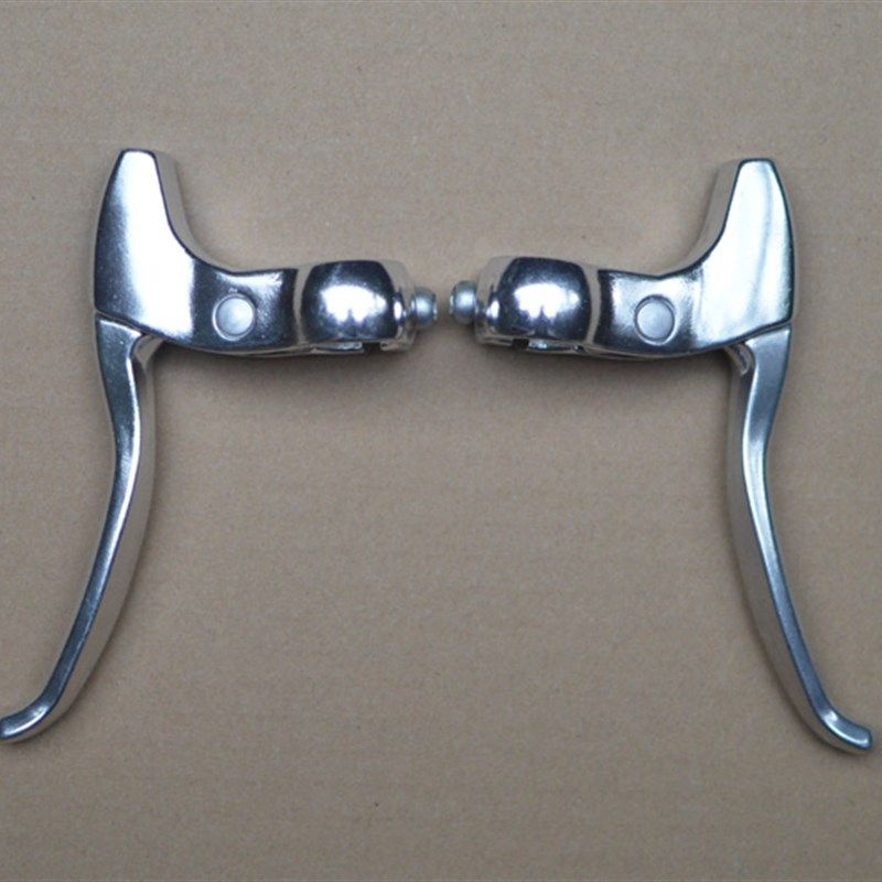 铝合金自行车刹把刹车老式手柄手把手复古银色闸把折叠车山地车