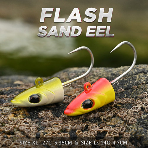 BLUX FLASH SAND EEL 14G/27G Soft Fishing Lure Tail Jig Head