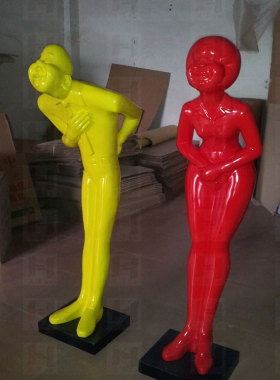 石膏定制抽象人物迎宾浮雕定做马头灯落地雕塑卡通装饰品雕像摆件