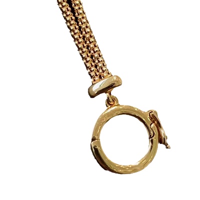 意大利进口复古百搭链条纯银镀金项链轻奢搭配古币吊坠长度可调节