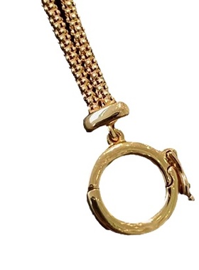 意大利进口复古百搭链条纯银镀金项链轻奢搭配古币吊坠长度可调节