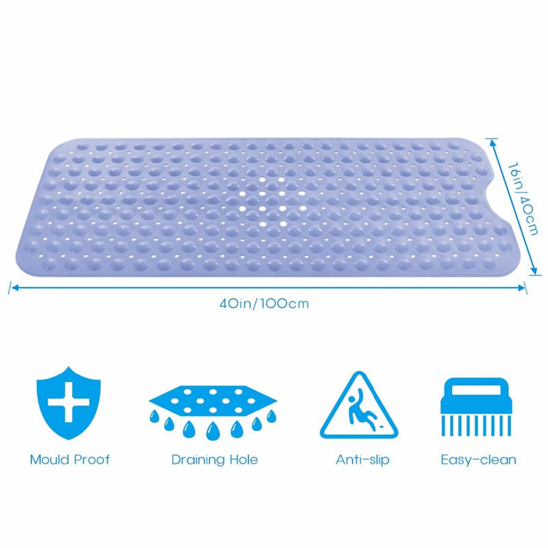 Extra Long Bath Mat Massage 40X100CM Safety Shower Bathtub M