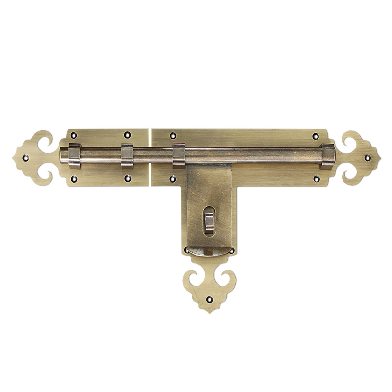 中式仿古纯铜门栓插销式门锁老式实木门锁扣复古大门销钉门扣门闩