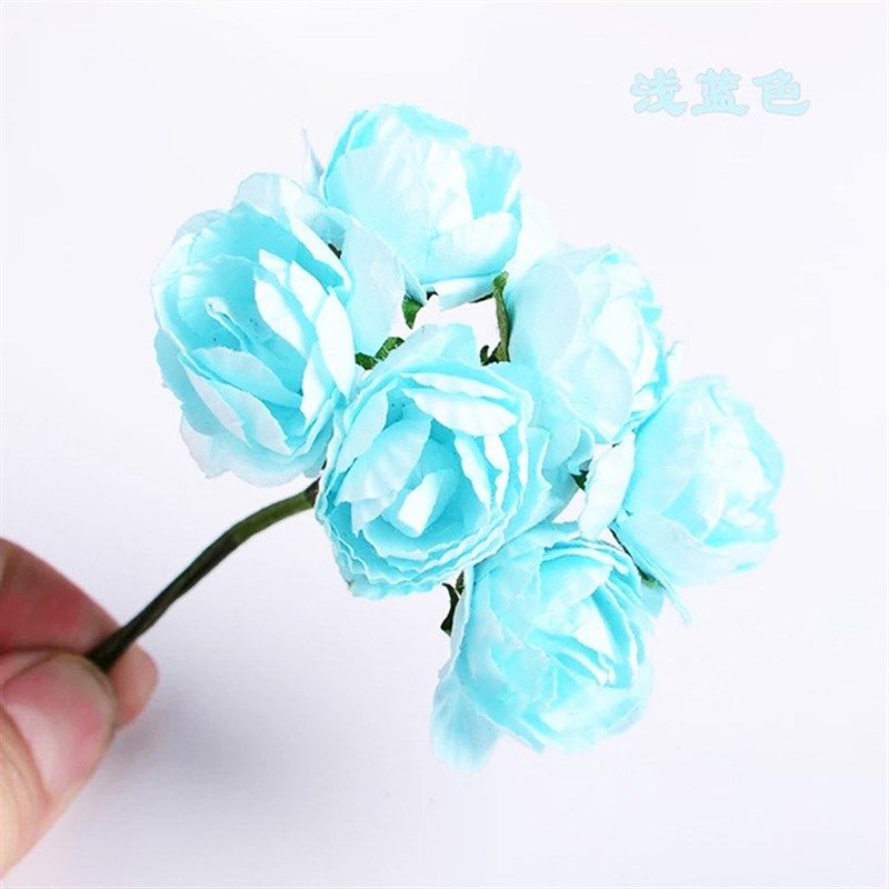 杜鹃花喜糖盒花环配件 DIY花头仿真纸花大玫瑰花装饰花礼盒配件