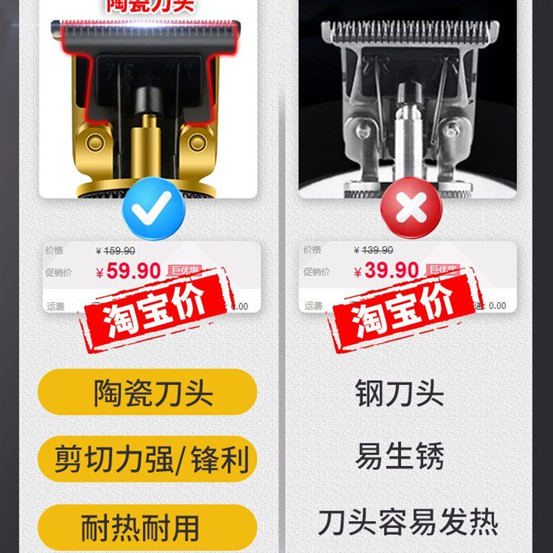 理髲器油头刻痕雕刻电推剪剃光头神器自己剪造型专业发廊推子