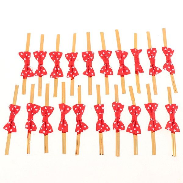 20pcs Candy Packaging Bow Tie Wrapping Golden Wire Bowknot