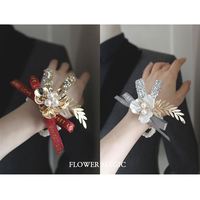 新品/金銀玉蘭手腕花/韓式簡約閃閃唯美新娘伴娘姐妹團婚慶伴娘手
