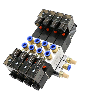 气动电磁阀组4V230三位五通220v气缸气阀4V230C 新品 08电磁控制阀