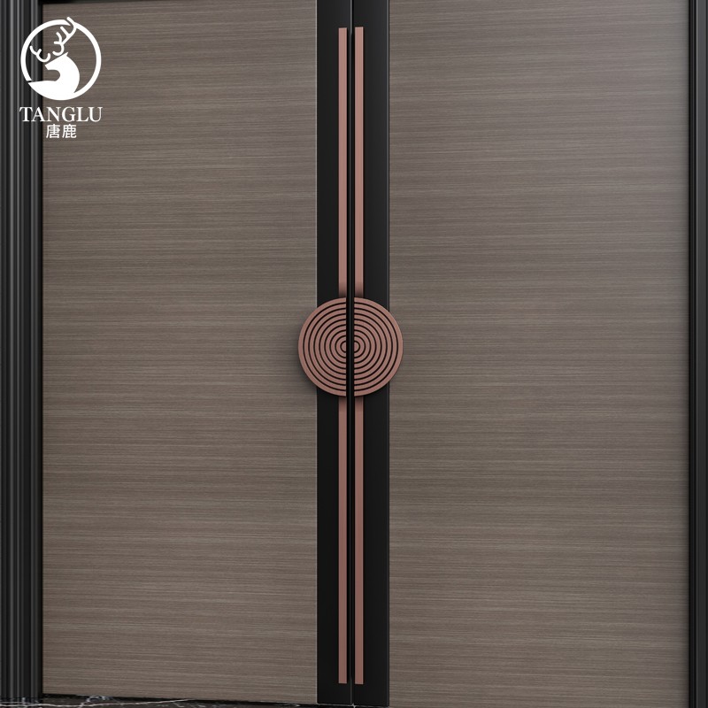 新中式玻璃门拉手仿古铜实木门柜门包厢会议室拉手半圆形大门把手