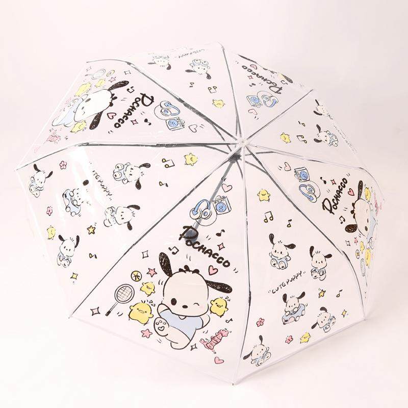 新款直销卡通透明雨伞日系三折伞折叠全自动自开收供应源头厂