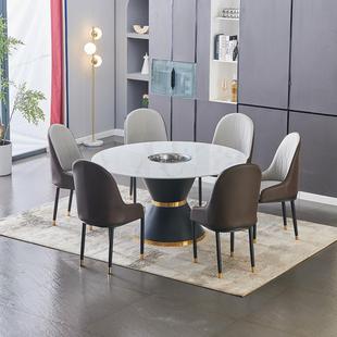 新款直销烤电磁炉桌椅涮烤肉火锅燃气大理韩桌子大理石一体板岩商