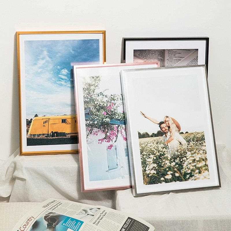 新款直销简约铝合金画框装裱框架拼图框16寸24寸大相框挂墙金属相