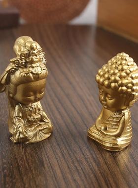 新款直销黄铜释迦摩尼摆件办公室车载创意高档小铜器实心纯铜工艺