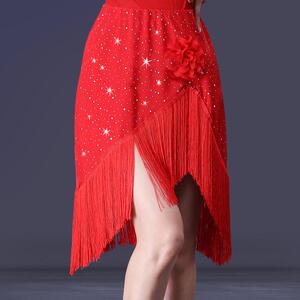 新款直销拉丁舞服装成人女半身流苏裙广场舞服装新款短裙子练习恰