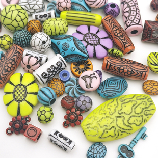 亚克力复古彩色混珠散珠子DIY手工材料盲盒配件配饰品手串珠隔珠