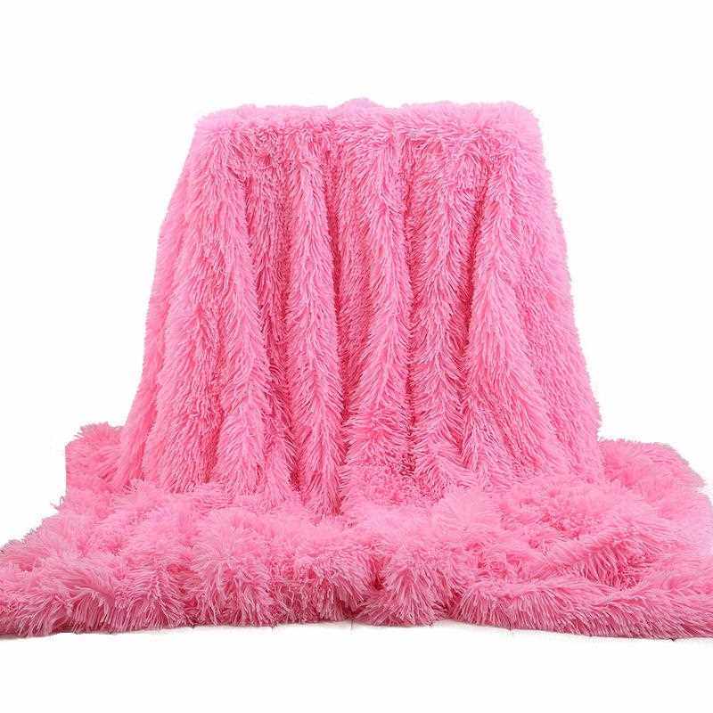 直销新款亚马逊小毛毯外贸跨境 双面绒长毛绒毯子 纯色午睡毛毯