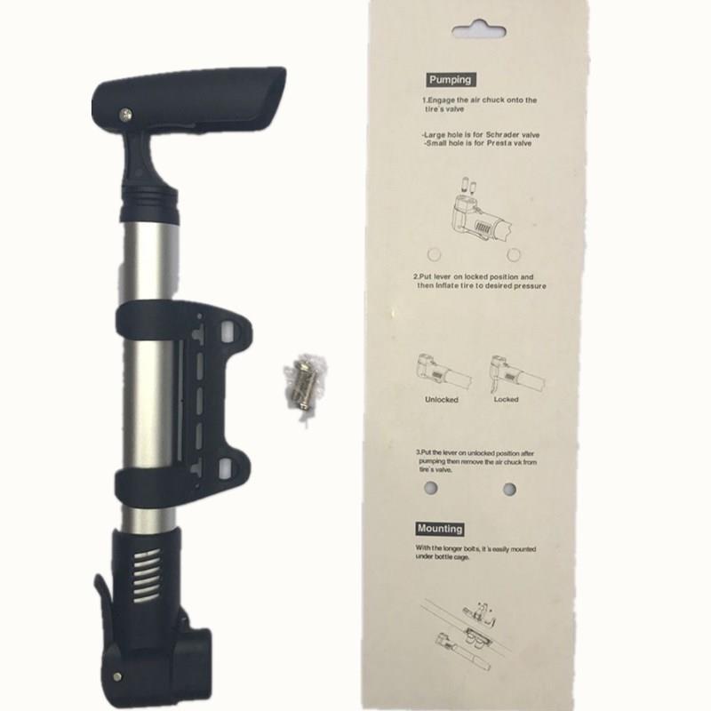 直销新款自行车小打气筒便携 迷你铝合金美嘴法嘴气筒 跨境货源便