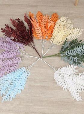 直销新款仿真植物 婚庆装饰仿真花槐叶柳叶绿色插花配叶婚礼花艺