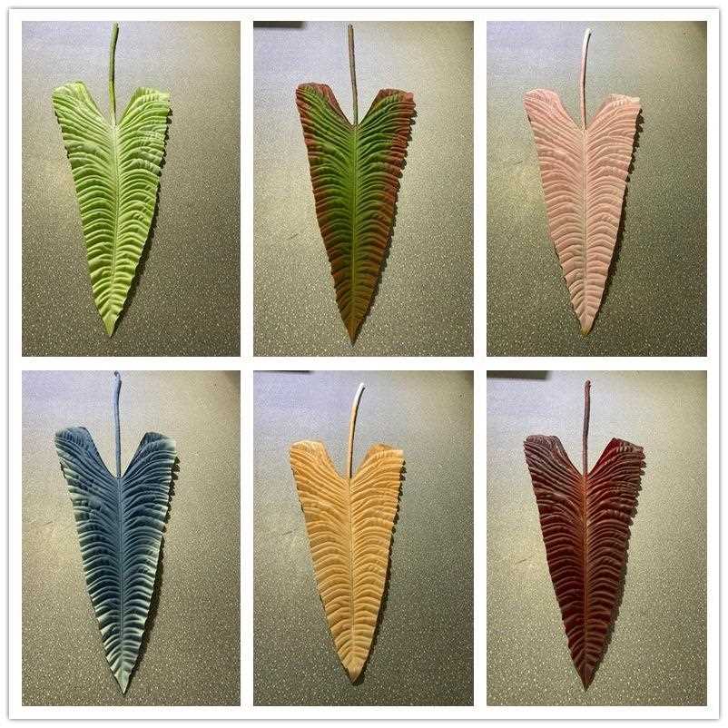 新款直销ins风多彩大叶仿真植物龙骨叶长型大树叶植物墙挂壁花艺