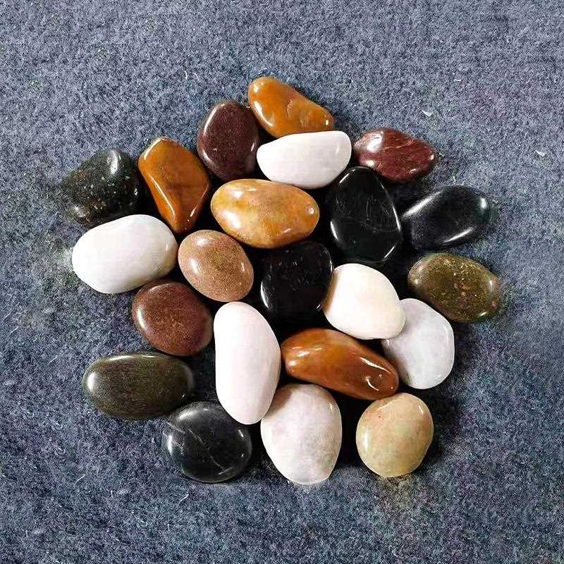直销新款精抛天然鹅卵石五彩铺路庭院填充铺地园林造景鱼缸花盆水