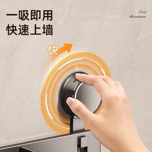 直销新款吸盘牙刷置物架带漱口杯卫生间免打孔壁挂吹风机支架牙刷