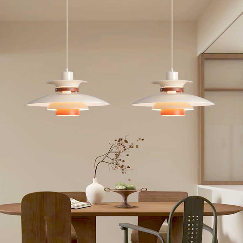 新款直销餐厅吊灯日式侘寂风丹麦设计师飞碟吧台灯原木复古民宿PH