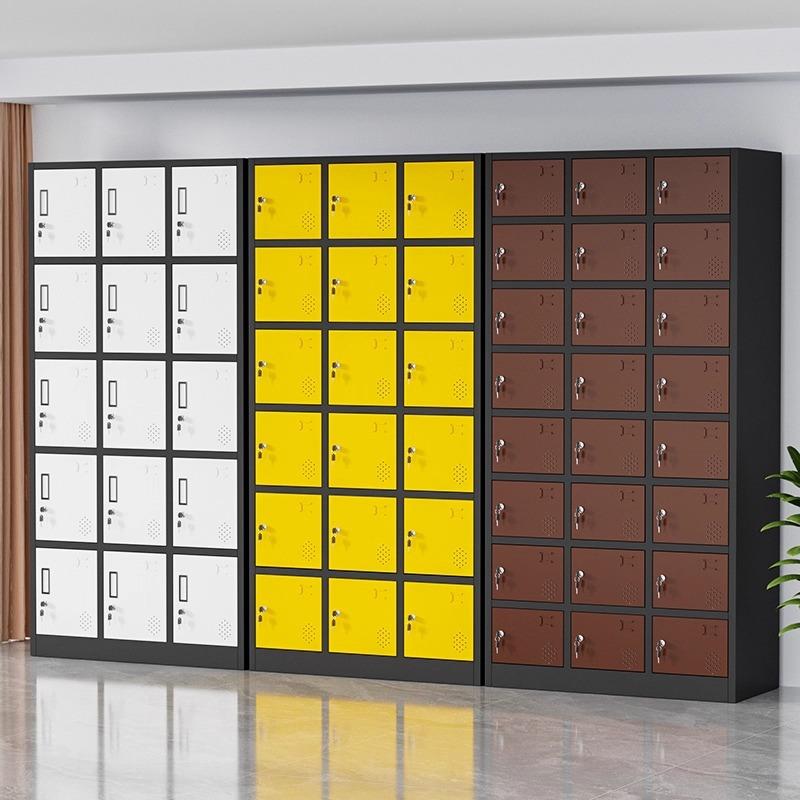 新款直销彩色更衣柜铁皮柜员工储物柜健身房存包柜带锁寄存柜多门
