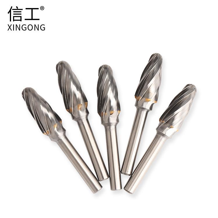 新款直销宽齿硬质合金旋转锉F型6粗齿木工雕刻铣刀电磨金属打磨头