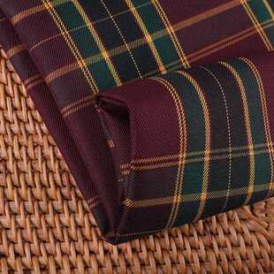 新款直销全涤jk制服格裙面料 学院风百褶裙成品布料 色织格子面料