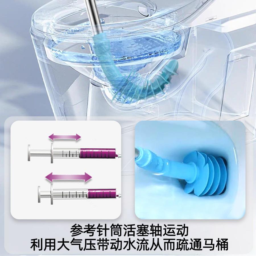 新款直销家用活塞式马桶疏通器厕所座便皮吸抽搋子通堵塞神器手动