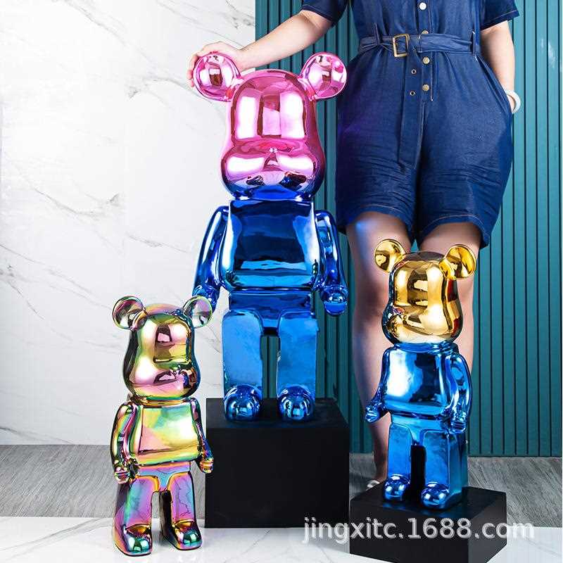 新款直销网红陶瓷电镀暴力熊摆件存钱罐玄关客厅摆件酒柜电视柜装