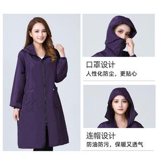 直销新款加长款罩衣大人工作服家用厨房防水防油长袖围裙女餐饮时
