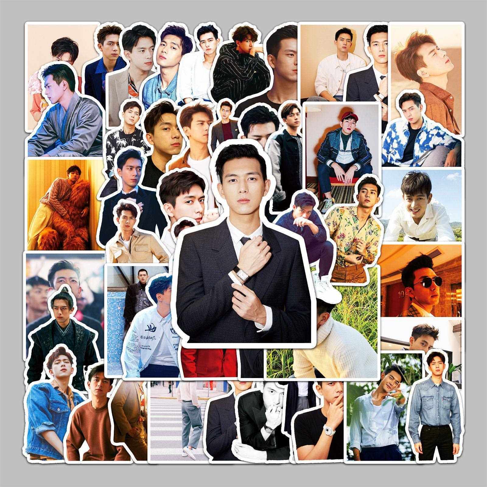 直销新款50张李现明星行李箱贴纸创意防水涂鸦贴纸滑板车电脑平板