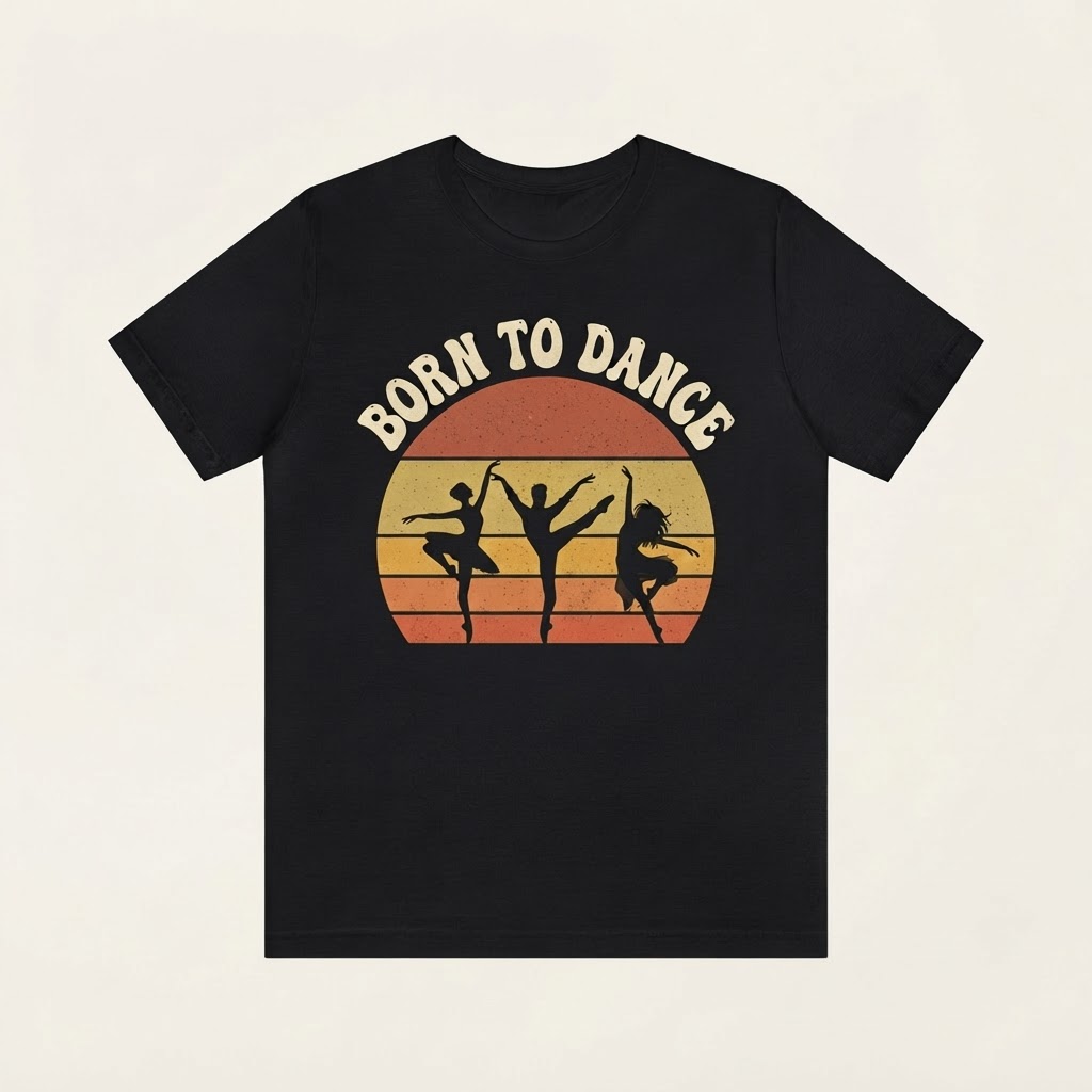舞者 跳舞 born to dance T恤 纯棉短袖原宿风上衣情侣T恤女