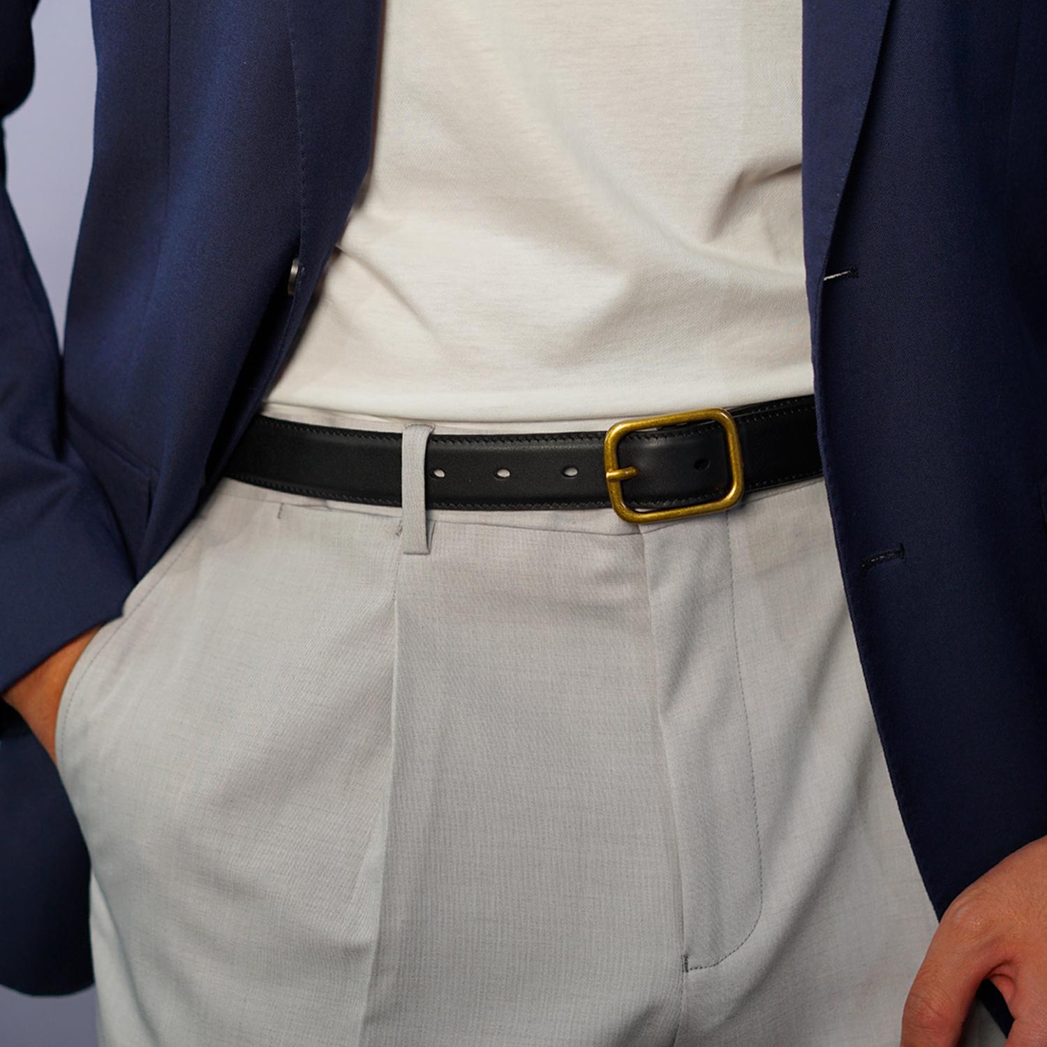 头层牛皮腰带男士皮带复古时尚简约真皮正装皮带30MM PD02