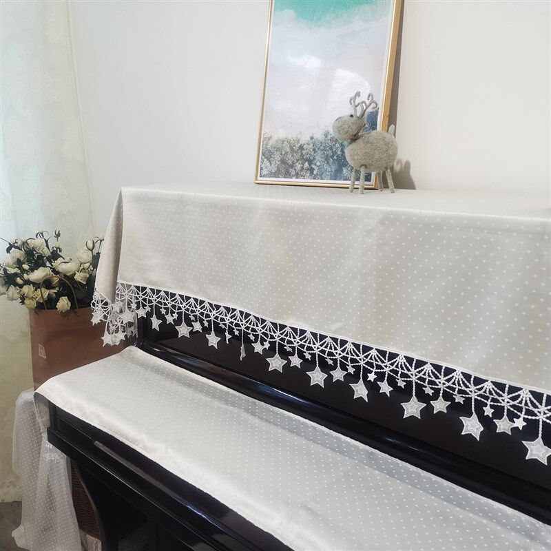 新款钢琴罩半罩北欧通用盖布巾韩国公主电钢琴防尘套法式清新简约