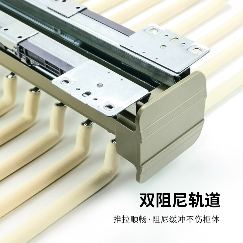 衣柜内置裤抽多功能双排顶装抽屉式侧装伸缩阻尼裤架家用五金配件
