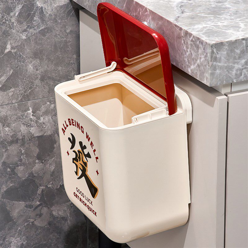 吸盘卫生间垃圾桶壁挂式家用2025新款厕所专用带盖高颜值大号纸篓