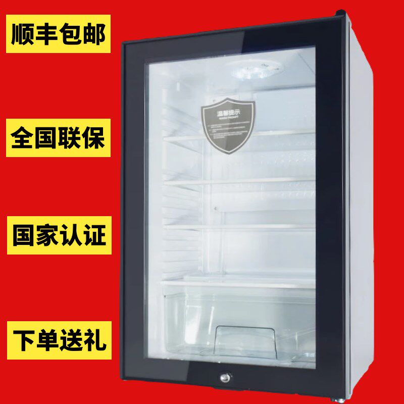 幼儿园食品留样柜小型食堂带锁透明冷藏柜保鲜展示柜酒店客房冰箱