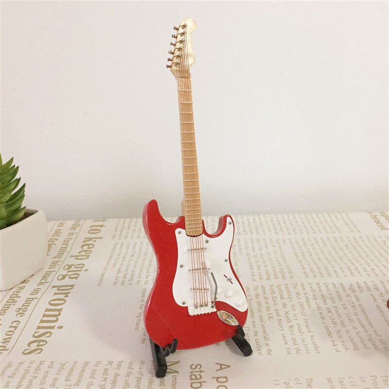 可刻字手工木制电吉他模型电贝司乐器模型摆件汽车圣诞节生日礼物