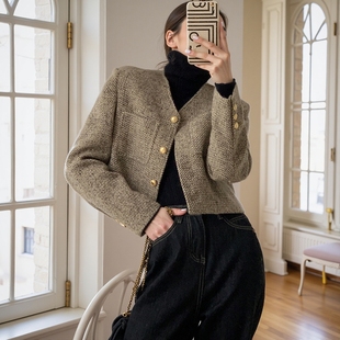 西装外套高端轻奢洋气上衣百搭风衣短款外套